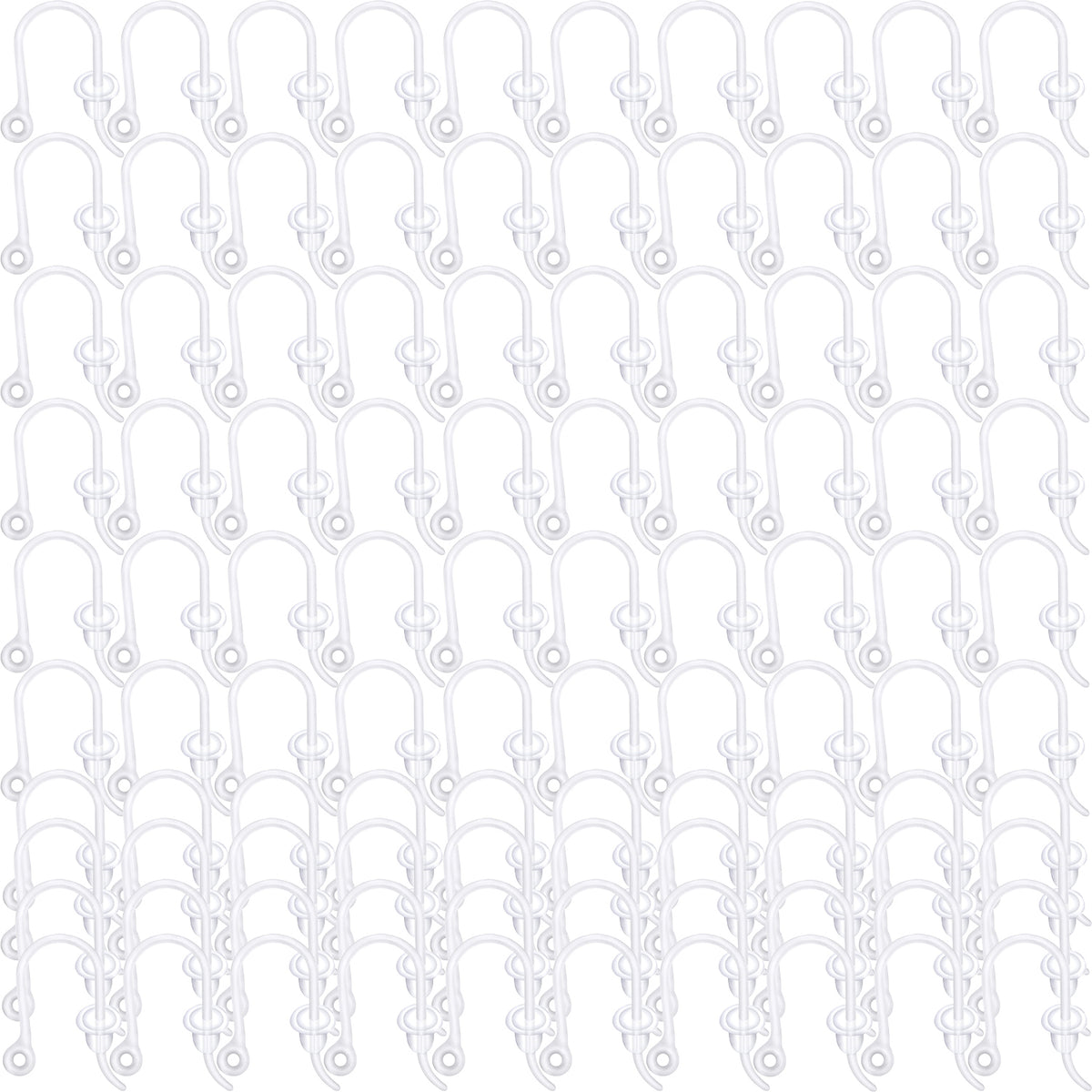 100pcs 2 Colors Resin Earring Hooks Non-Allergenic Ear Wire Hook Earrings with 100pcs Clear Bullet Earring Safety Backs for Women DIY Jewelry Making Supplies