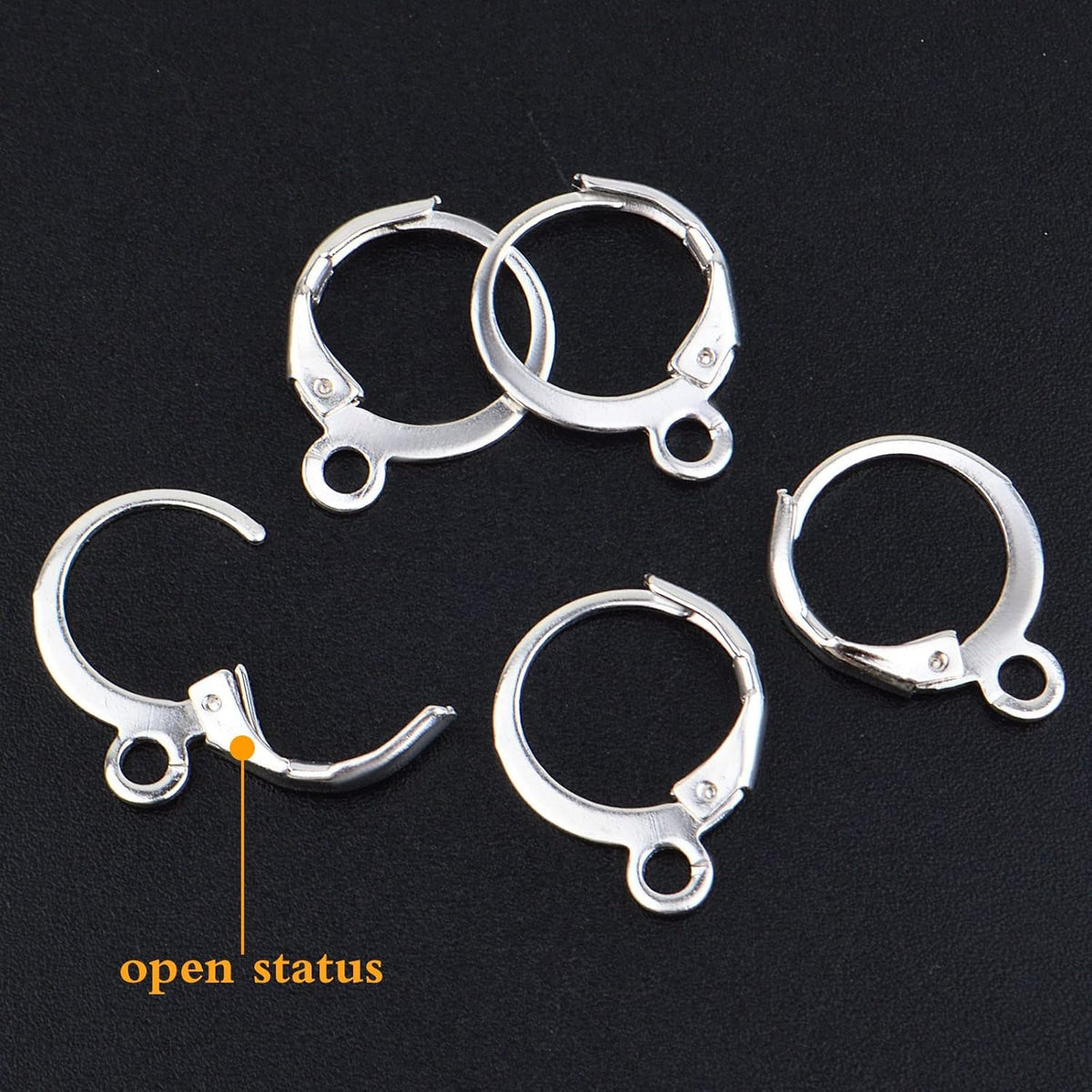 Hypoallergenic Earring Hooks, 120 Pieces Brass Lever Back Earring Round French Hook Ear Wire with Open Loop for Earring Designs Jewelry Making - 4 Colors