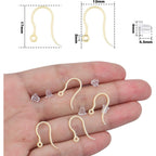 100pcs Golden Plastic Earring Hooks Fish Hooks with Loop and 100pcs Clear Bullet Earring Stoppers for DIY Jewelry Making Party Gifts Crafts Decor