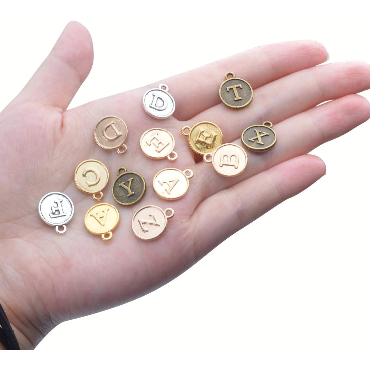 4 Sets(104 pcs) Alloy A-Z Initial Alphabet Letter Mixed Charms Pendants for DIY Jewelry Making,Bracelet and Crafting