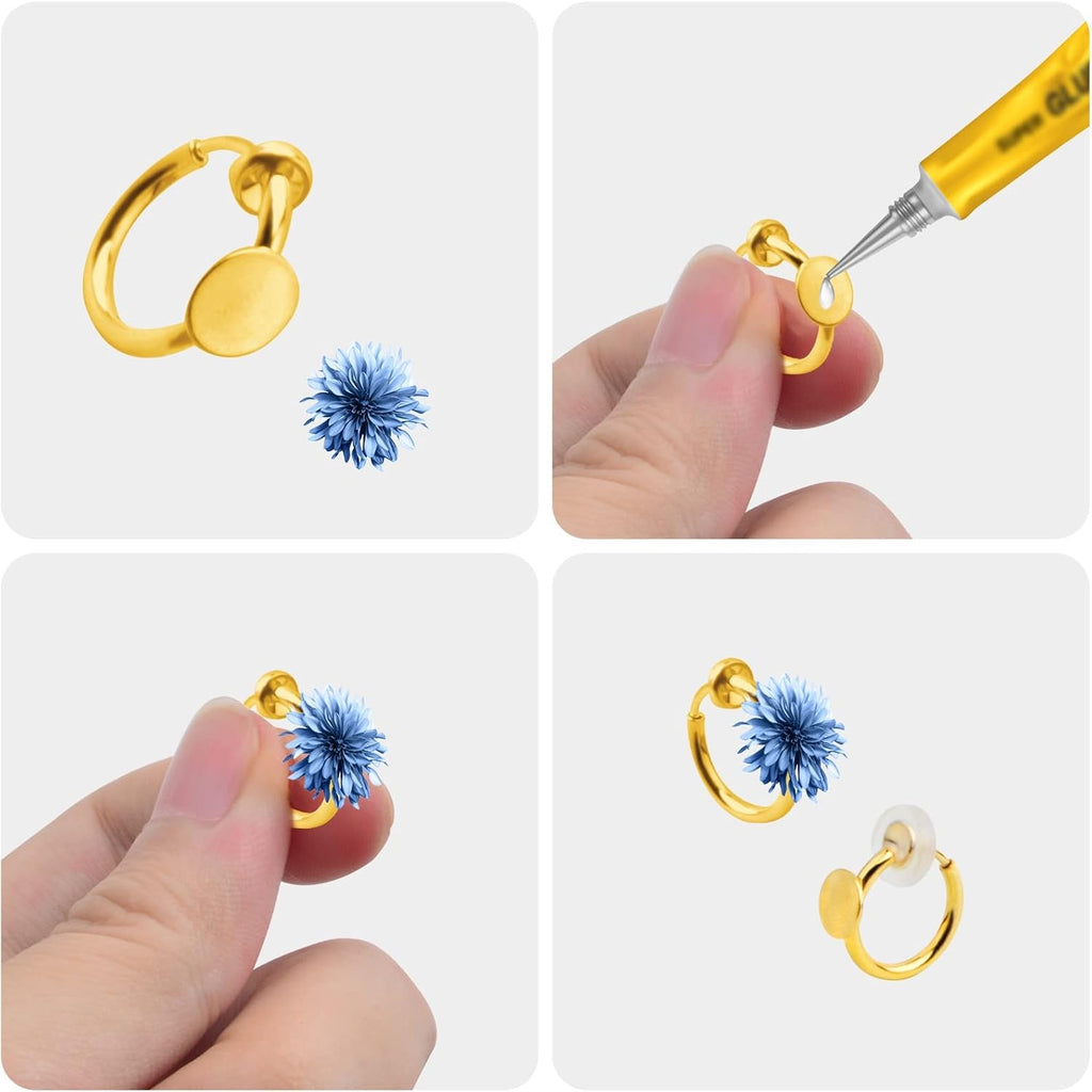 12pcs 2 Colors Clip-on Earring Converters Brass Earring Clips Components with 6 mm Flat Round Pad and 12pcs Clear Earring Cushions for Non-Pierced Ears DIY Jewelry Making Supplies