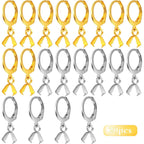20pcs Stainless Steel French Earring Hooks Hypoallergenic Leverback Ear Wire Round Earring Hooks with Pendant Clasps for DIY Earring Jewelry Making Supplies, 2 Colors