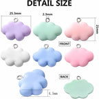 30pcs Cloud Charm Pendant Colorful Resin Charms 3D Cartoon Cloud Charms Resin Cloud Keychains for DIY Jewelry Necklaces Bracelets Earrings Making