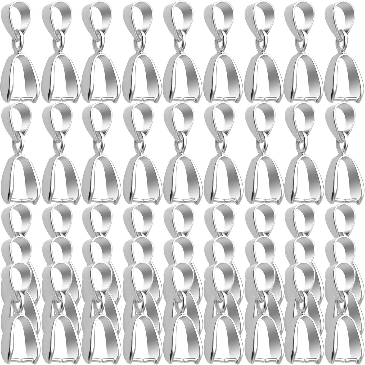 45pcs 3 Sizes Pinch Clip Bails Brass Claw Bail Finish Necklace Pendant Clasps Dangle Charm Bead Connectors Findings for DIY Craft Jewelry Making, 3 Colors