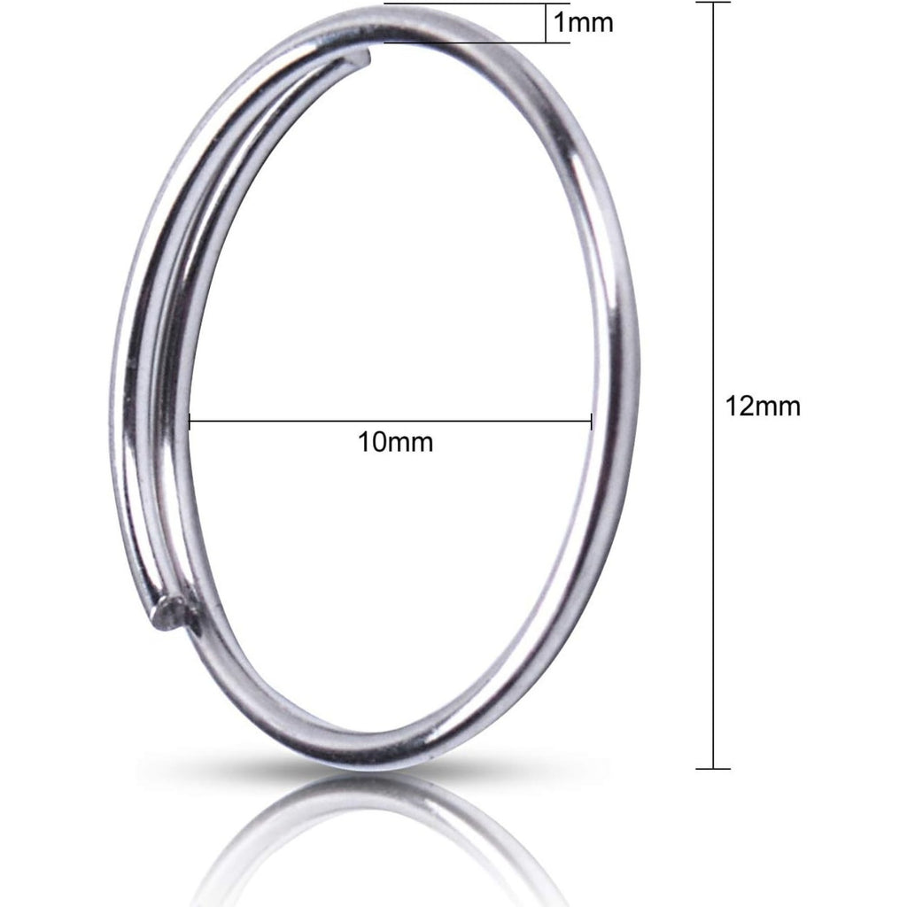 200pcs Stainless Steel Split Ring Double Loops Jump Rings Key Rings 12mm for Crystal Lamps, Crystal Curtain, Crystal Garland, Necklaces, Keys, Earrings, Jewelry Making