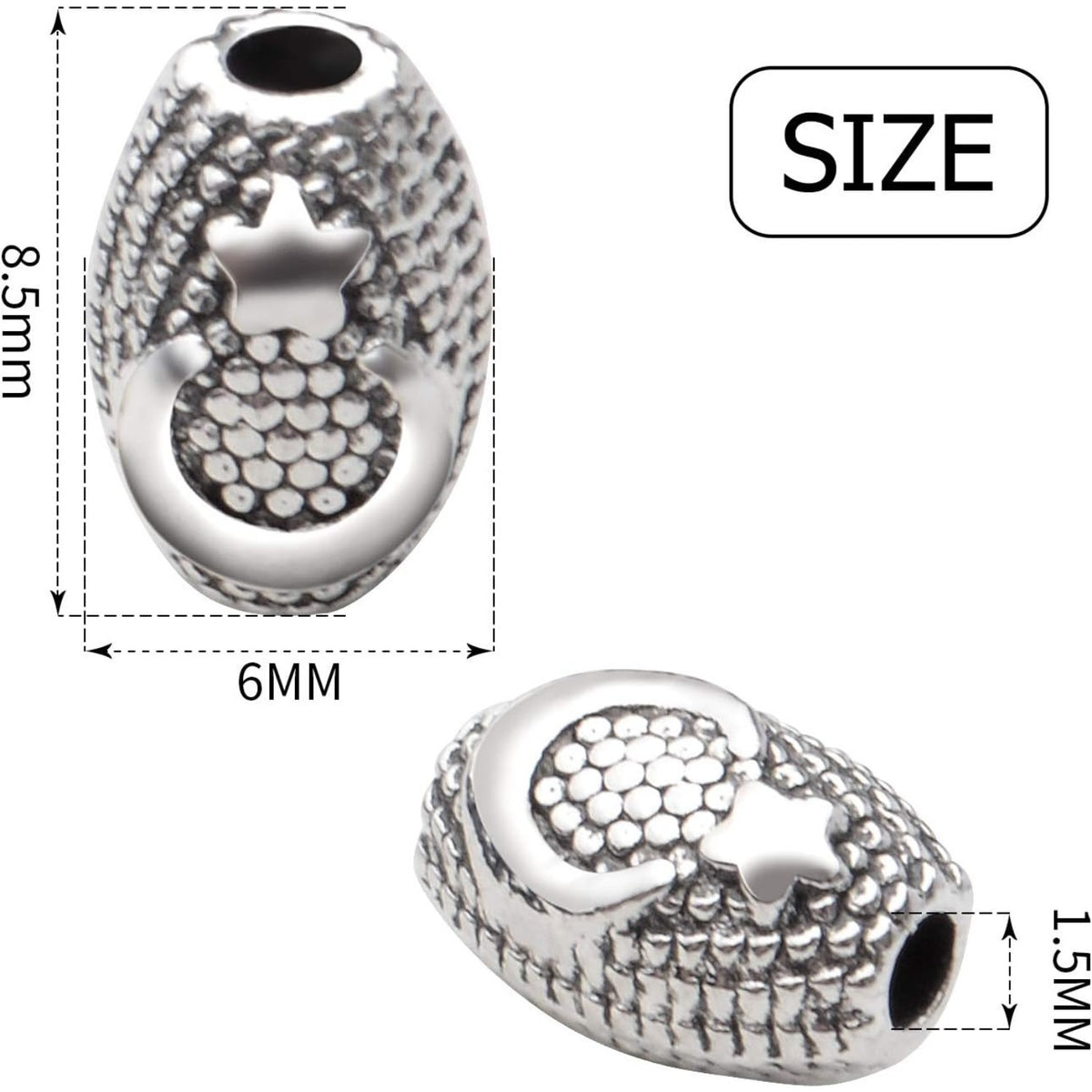100pcs Antique Silver Spacer Bead Tibetan Beads Spacers Oval Spacers Jewelry Beads Spacer Beads Charms with A Box for Bracelet Necklace Jewelry Crafts Making
