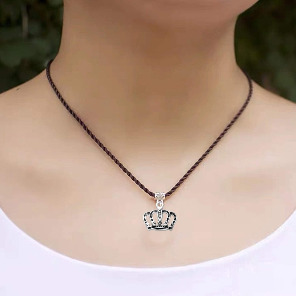 100g Antique Silver Crown Bead Charms Crown Charm Pendant Connector for DIY Jewelry Craft Making Accessories,5 Styles