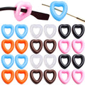 Anti-slip Glasses Grips,12 Pairs Silicone Eyeglasses Temple Tips Heart Ear Hook Holder Eyeglass Retainers Blue Black Pink Orange Brown White for Spectacle Sunglass Reading-glasses