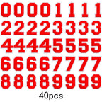 40pcs Red Number Patches Sew On Decals Number 0 to 9 Iron on Patches Embroidered Decorative Repair Patches Appliques for Clothes T-Shirts Hat Bag Shoe DIY Craft Projects