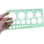 3pcs Circle Stencils Oval Stationery Template Plastic Measuring Templates Geometric Rulers Set for Drafting, Drawing(Clear Green)
