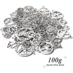 100g Antique Silver Peace Symbol Charms Alloy Peace Sign Charm Jewelry Pendant Charms for Necklace Bracelet DIY Jewelry Making Crafts Supplies