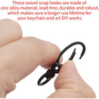 Swivel Clasp Clips,50pcs 35mm Swivel Trigger Clips Metal Keyring Clasps Snap Hooks for Hanging Key Chains Dog Leashes Crafts Decorations,Black