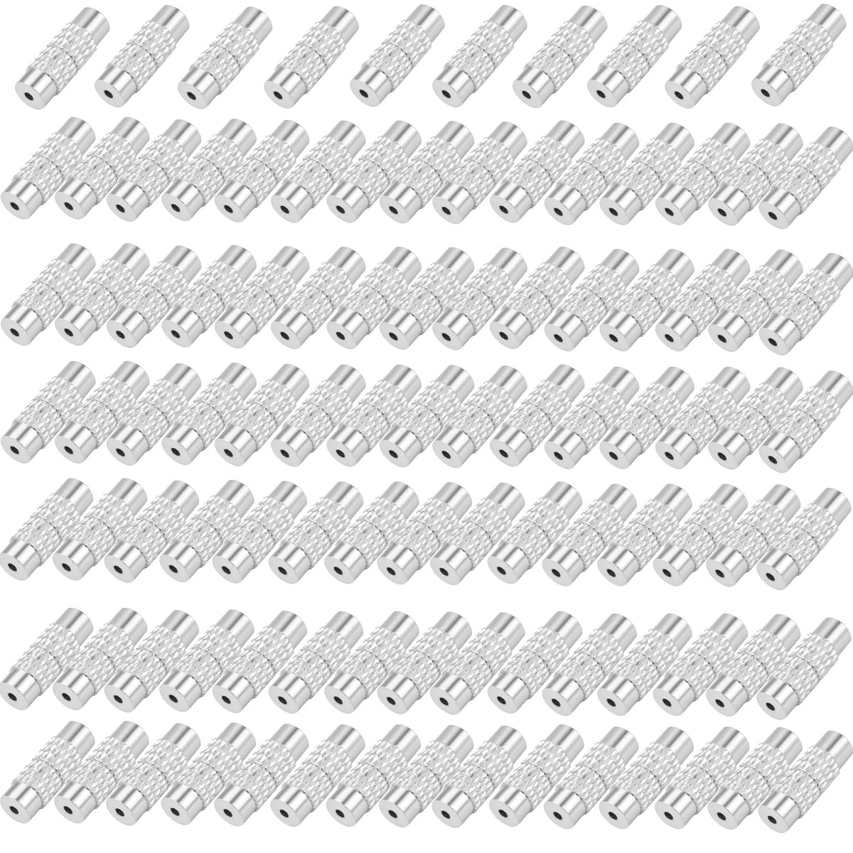 100pcs 4 Colors Brass Screw Twist Clasps Barrel Tube Fastener Cord End Caps Jewelry Clasps for DIY Bracelet Necklace Crafts Jewelry Making Decorative Accessories, 12 mm x 4.2 mm