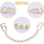 1 Pack of Mixed Bling Shoe Charms Pearl Chain Buckle Flower Butterfly Ornaments and 1 Pair of Pearls Shoe Chains, Clog Slippers Shoes Decorations for Women Party Birthday Gifts