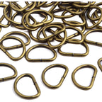 100pcs Metal Semi-Circular D Rings Heavy Duty Half Round D-shaped Rings Loop Buckle Hardware Accessories for DIY Clothing Backpack Belt Sewing Craft Projects, Bronze