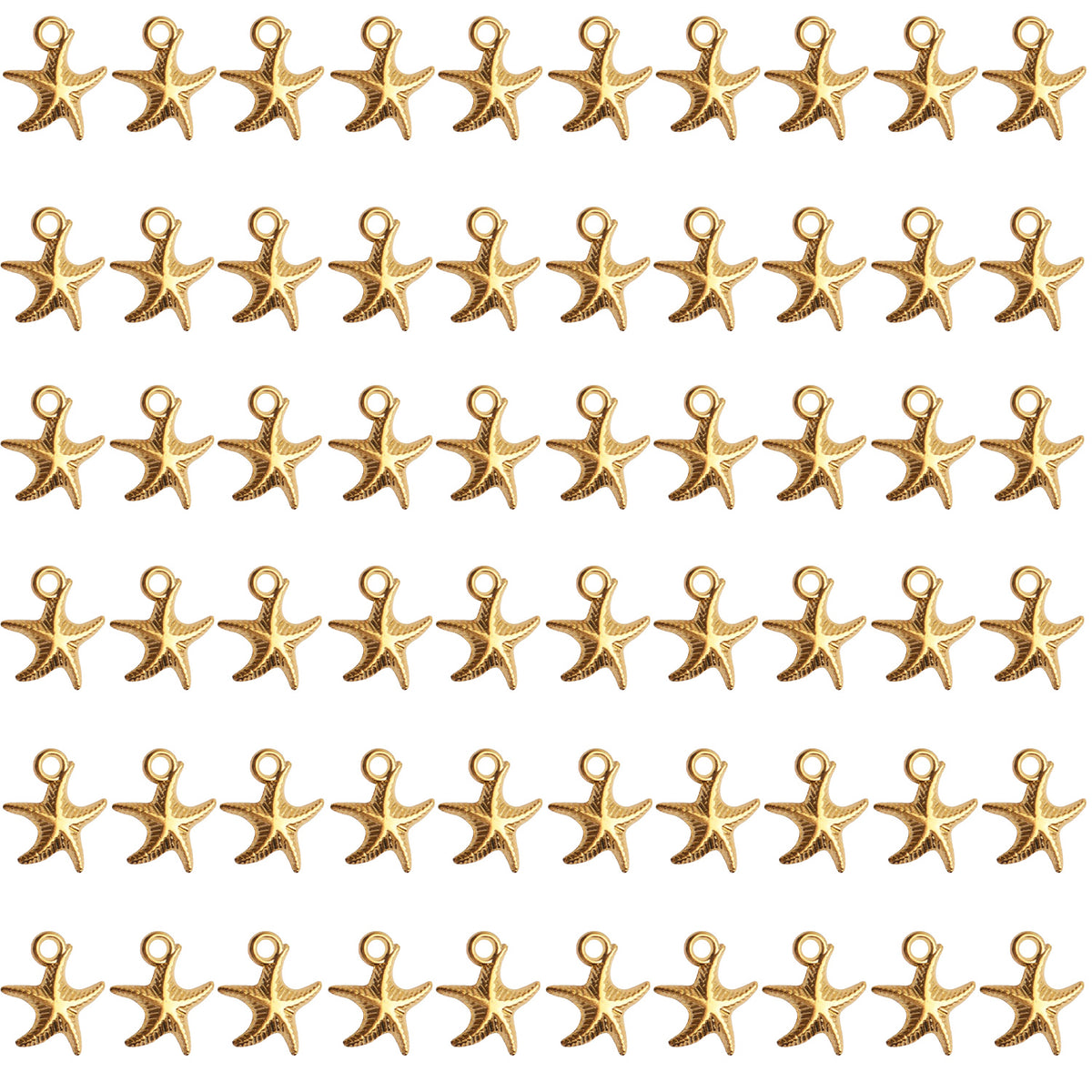 60pcs Antique Starfish Charms Sea Animal Charm Pendant Jewelry Making Accessories for DIY Necklace Bracelet Keychain