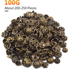 100 Gram(About 150-250pcs) Bali Style Jewelry Making Metal Bead Caps Deluxe New Mix,Bronze