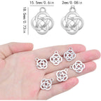 60pcs Antique Silver Chinese Knot Charms Tibetan Alloy Celticing Knot Charms Traditional Cross Connectors Shape Pendants for DIY Bracelet Necklace Jewelry Making Findings
