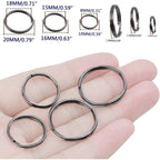 200pcs Gun Black Double Jump Rings Metal Open Jump Rings Split Ring Keyring Connectors for DIY Bracelet Necklace Earring Jewelry Making Supplies, 10mm/16mm/20mm