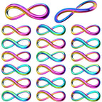 20 Pieces Rainbow Color One Direction Infinity Symbol Charms Alloy Number 8-Shaped Infinite Sign Pendants Links for DIY Bracelet Necklace Jewelry Making Findings
