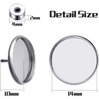 Stud Earring Bezels,10pcs 6mm Stainless Steel Hypoallergenic Cabochon Bezel Trays Gemstone Earring Posts Blanks Settings