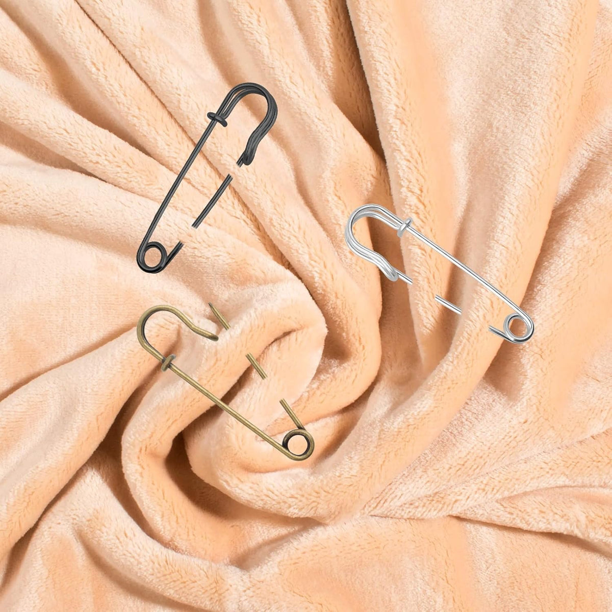 40pcs 5 cm / 2 Inch Metal Large Safety Pins Heavy Duty Blanket Pins Extra Sturdy Safety Pins Bulk for Clothes Blankets Skirts Crafts Kilts Towels Sheets, 4 Colors