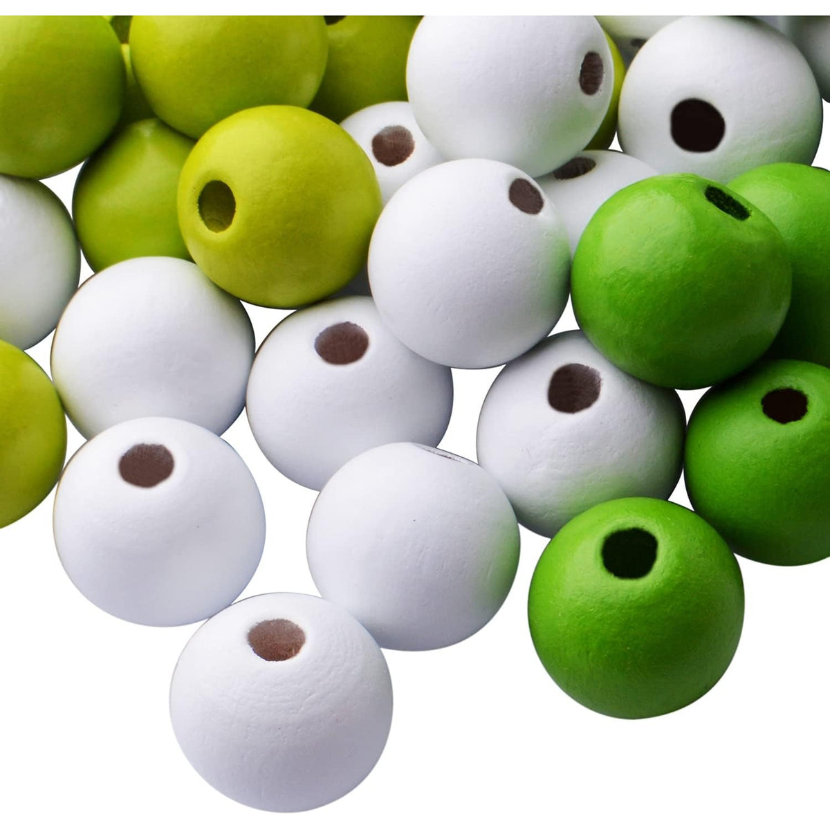 100pcs 16mm Wooden Beads Round Wood Beads Painted Wooden Spacer Beads Loose Beads Colorful Smooth Beads for Jewelry Bracelets Necklace Earring DIY Craft Making,Hole: 3.8mm