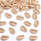 60pcs Golden Plated Seashells Tooth Pendant Charms Alloy Simulation Shell Teeth Bead Charms Accessories for DIY Bracelets Necklaces Crafts Jewelry Making