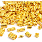 100 Gram Assorted Styles Column Spacer Beads Alloy Barrel Tube Loose Spacer Beads Jewelry Findings Accessories for DIY Bracelet Necklace Craft Supplies, Bright Golden