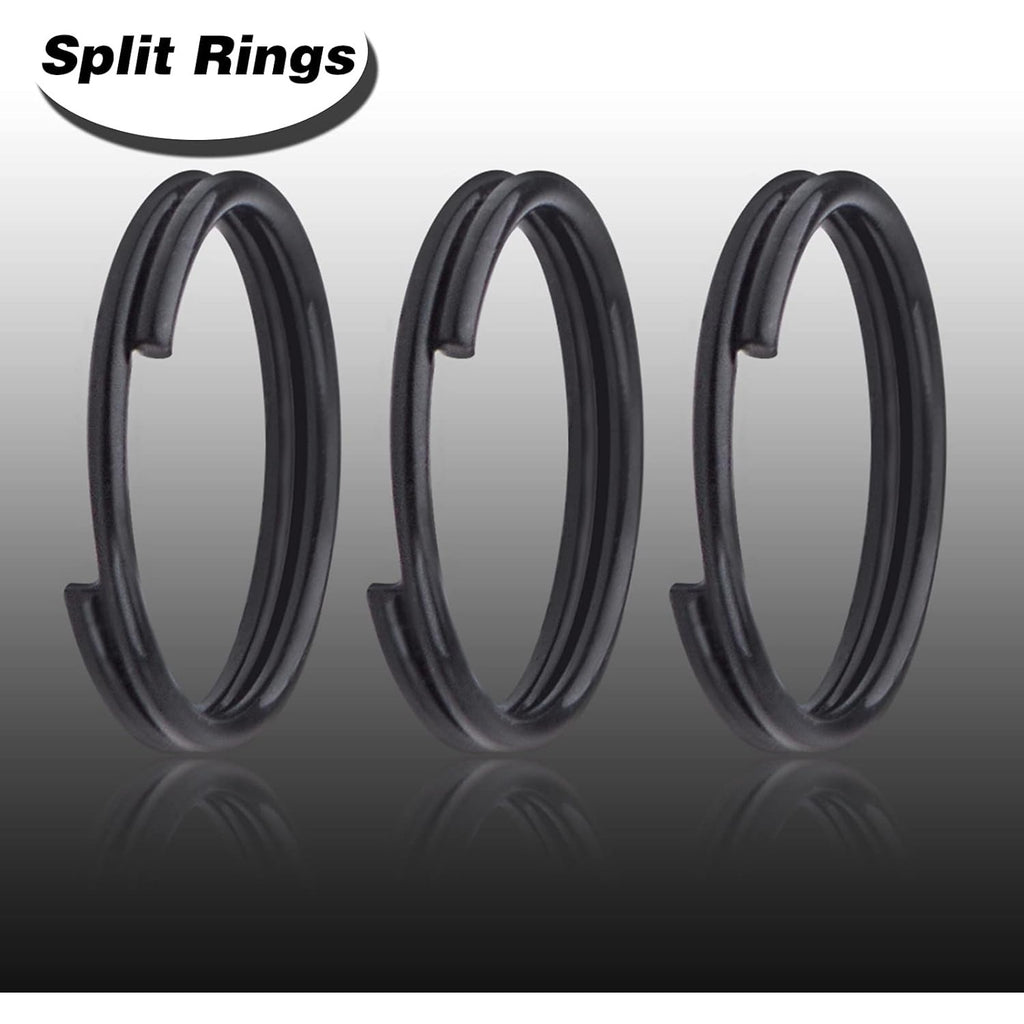 200pcs 10 mm Split Rings Alloy Double Loop Jump Rings Keychain Ring Connectors for DIY Arts Crafts Organization Home Car Office Keys Attachment, Black