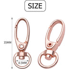 Swivel Clasp Clips,50pcs 35mm Swivel Trigger Clips Metal Keyring Clasps Snap Hooks for Hanging Key Chains Dog Leashes Crafts Decorations,Rose Gold