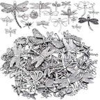 100g (About 50-80pcs) Antique Silver Dragonfly Charms Tibetan Insect Charms Pendants Craft Supplies for Bracelets Necklace Jewelry Making