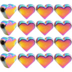 20pcs Cute Heart Shape Spacer Beads Alloy Heart Loose Charm Beads Handmade Accessories for DIY Necklace Earrings Jewelry Making Valentine's Day, Rainbow Color