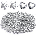200pcs Alloy Antique Silver Star Heart Spacer Beads for DIY Handmade Charms Bracelets Necklace Accessories Jewelry Crafts Making