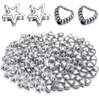 200pcs Alloy Antique Silver Star Heart Spacer Beads for DIY Handmade Charms Bracelets Necklace Accessories Jewelry Crafts Making