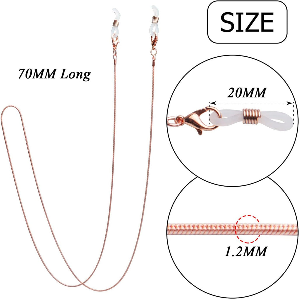 Eyeglass Chain,4Pcs Metal Eyeglass Chain Sunglasses Eyewear String Reading Glasses Retainer for Women,Men,Kids,Workers