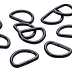 100 Pieces 1/2inch Metal Non Welded Black D Ring Buckles D-Ring Loop for Handbag Purse Clothes DIY Accessories