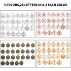 4 Sets(104 pcs) Alloy A-Z Initial Alphabet Letter Mixed Charms Pendants for DIY Jewelry Making,Bracelet and Crafting