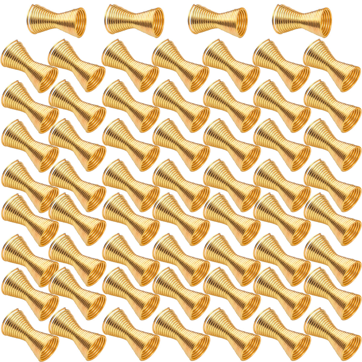 60pcs Double Side Large Artistic Spring Beads Caps Alloy Spacer Beads Caps Jewelry Bead Connectors Accessories for DIY Bracelet Necklace Crafts Jewelry Making, Golden and Silver