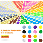 BronaGrand 16 Sheets 3/8 Inch Round Dot Stickers Color Coding Labels