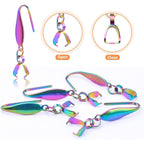 30pcs Stainless Steel Earring Hooks Rainbow Color Pendant Clasp Earring Hooks Ear Wire Buckle Dangle Earrings for DIY Jewelry Making Birthday Wedding Anniversary Favor Gifts