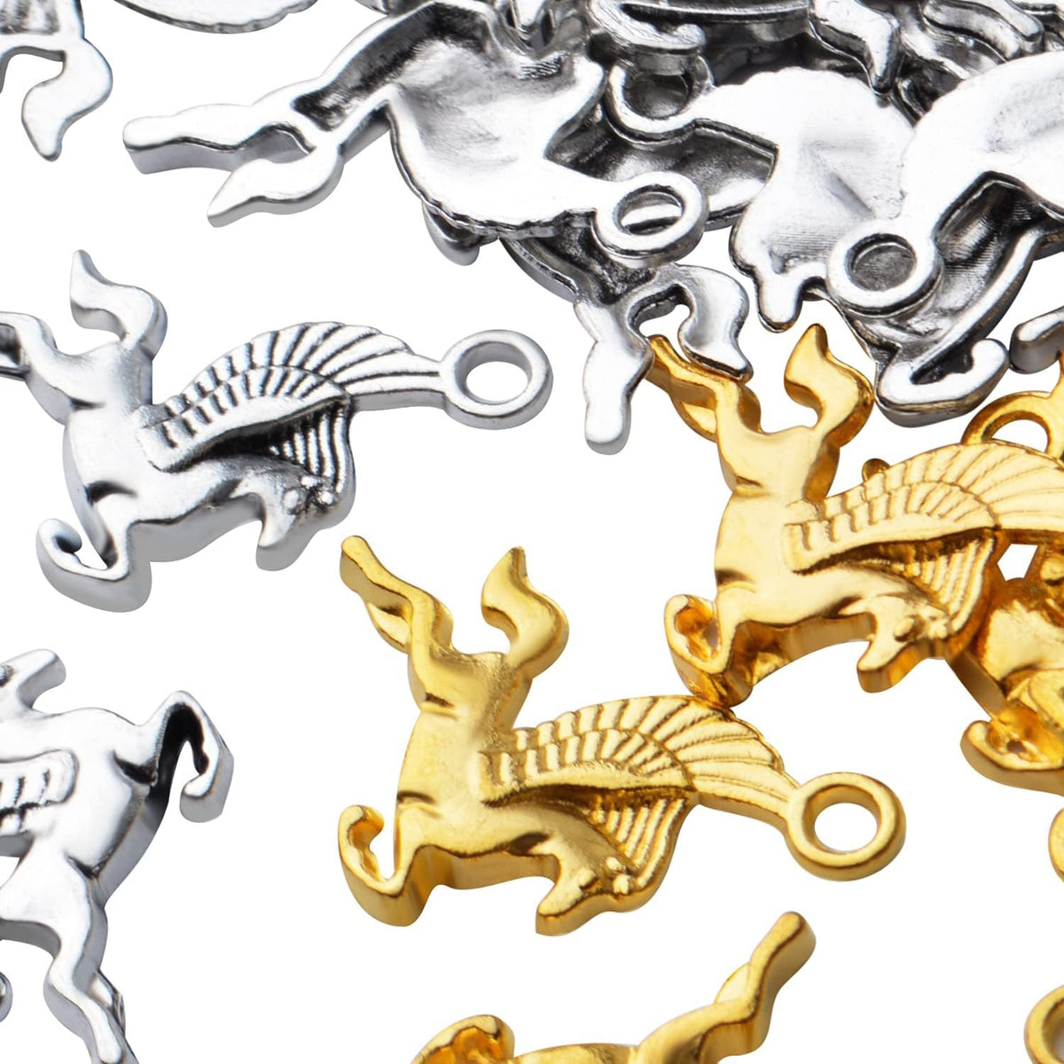 50pcs Flying Horse Charms Pendants Tibetan Alloy Animal Charms Equestrian Beads Charms for DIY Jewelry Bracelet Necklace Making