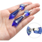 20 Pieces Chandelier Icicle Crystal U-Drop Prisms Lamp Parts Glass Pendants Beads for Wedding, Party or Holiday Decoration, 37mm, Blue
