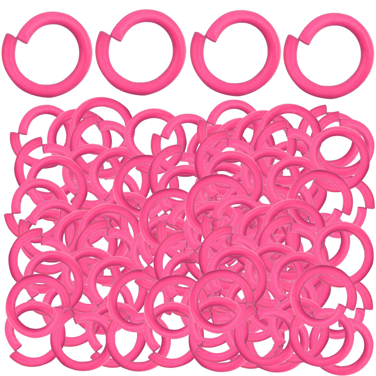 300pcs 10 Colors 8mm Open Jump Rings Metal Single Jump Ring Links Wire Ring Connectors with a Plastic Box for DIY Choker Necklaces Bracelet Jewelry Making