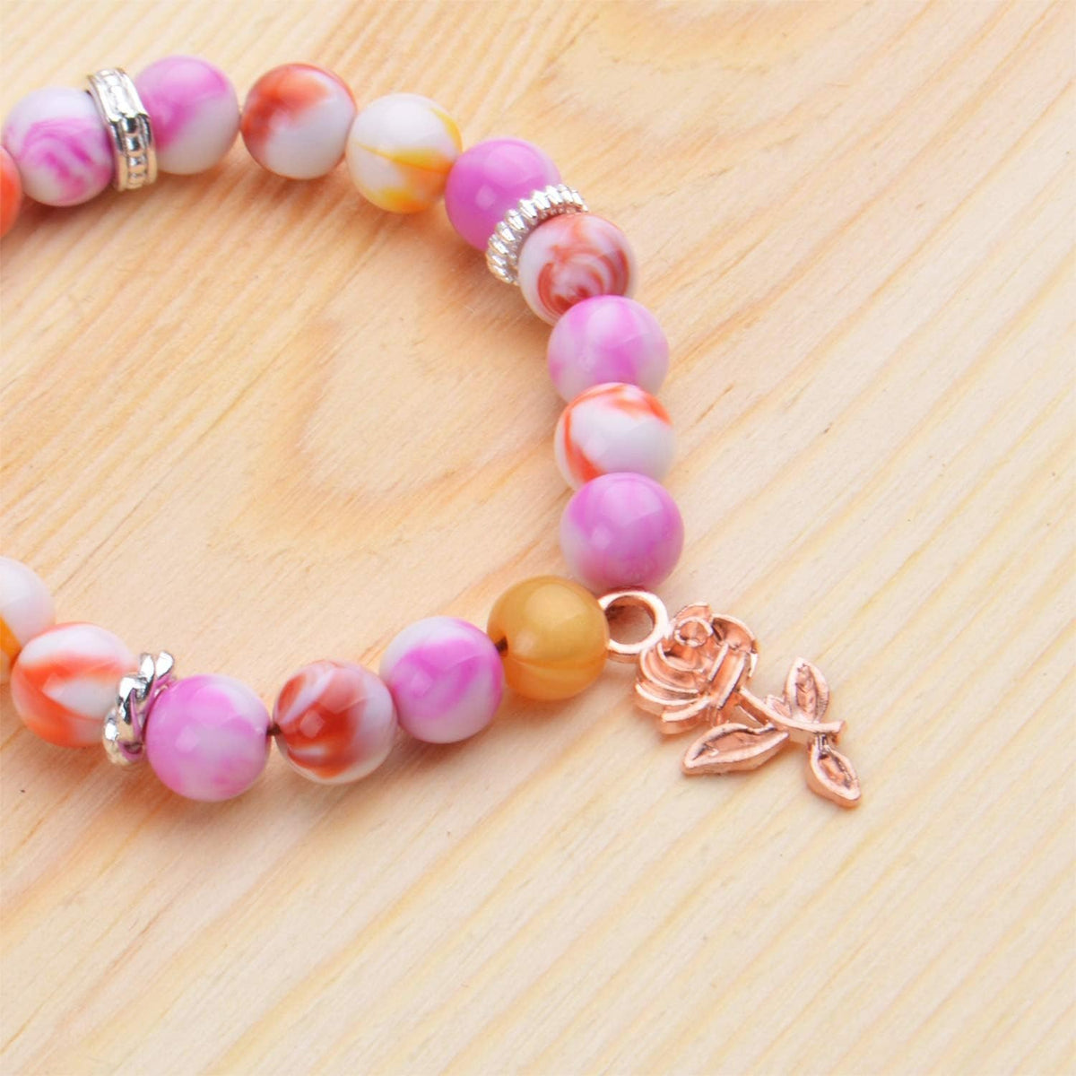 50pcs Rose Flower Charms Tibetan Alloy Flower Pendants Jewelry Crafting Accessories for DIY Necklace Bracelet,5 Colors