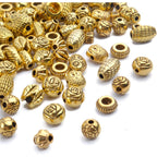 100g (About 130-180pcs) Antique Gold Small Beads Jewelry Bead Charm Spacers for Jewelry Making Bracelets Necklace