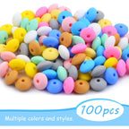 100pcs 12 mm Soft Silicone Abacus Beads Rubber Lentil Shaped Spacer Beads Round Saucer Loose Beads for DIY Bracelets Keychains Jewelry Making Supplies, 10 Colors