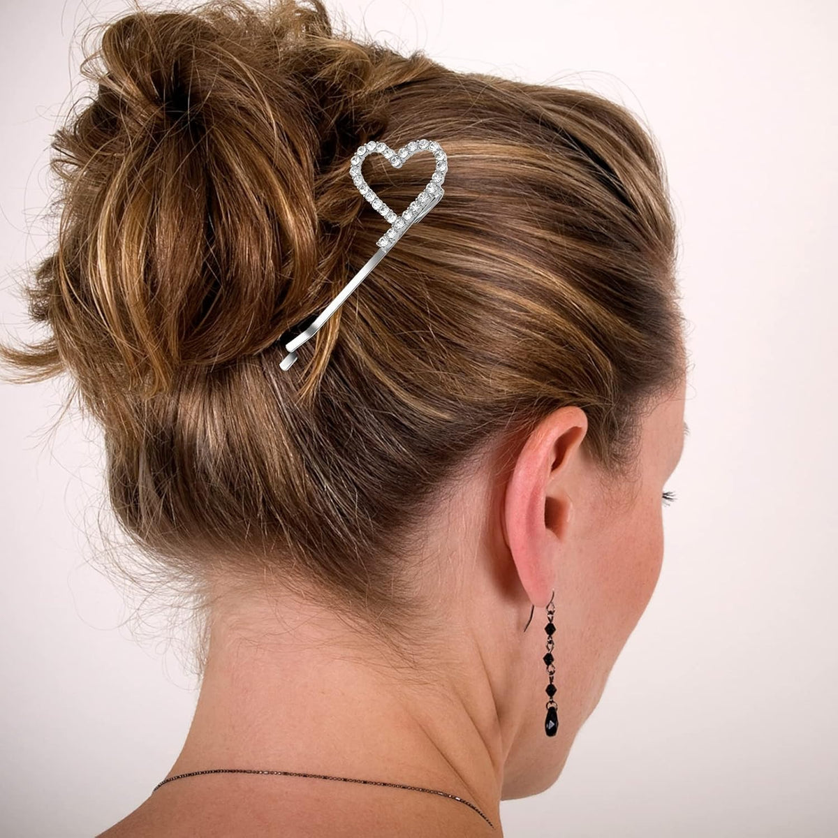6pcs Silver Rhinestone Wedding Hair Clips Bridal Hair Pins Crystal Bobby Pins Mixed Heart Flower Star Barrettes Hair Accessories for Bride Women and Girls Decoration, 6 Styles