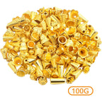 100 Gram (About 110-150pcs) Mixed Flower Spacer Bead Caps Alloy Cone Bead Caps Jewelry Findings Accessories for DIY Bracelet Necklace Tassel Crafts Decor, Bright Golden