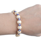 50pcs Blue Evil Eye Beads Gold Alloy Spacer Beads for DIY Crafts Jewelry
